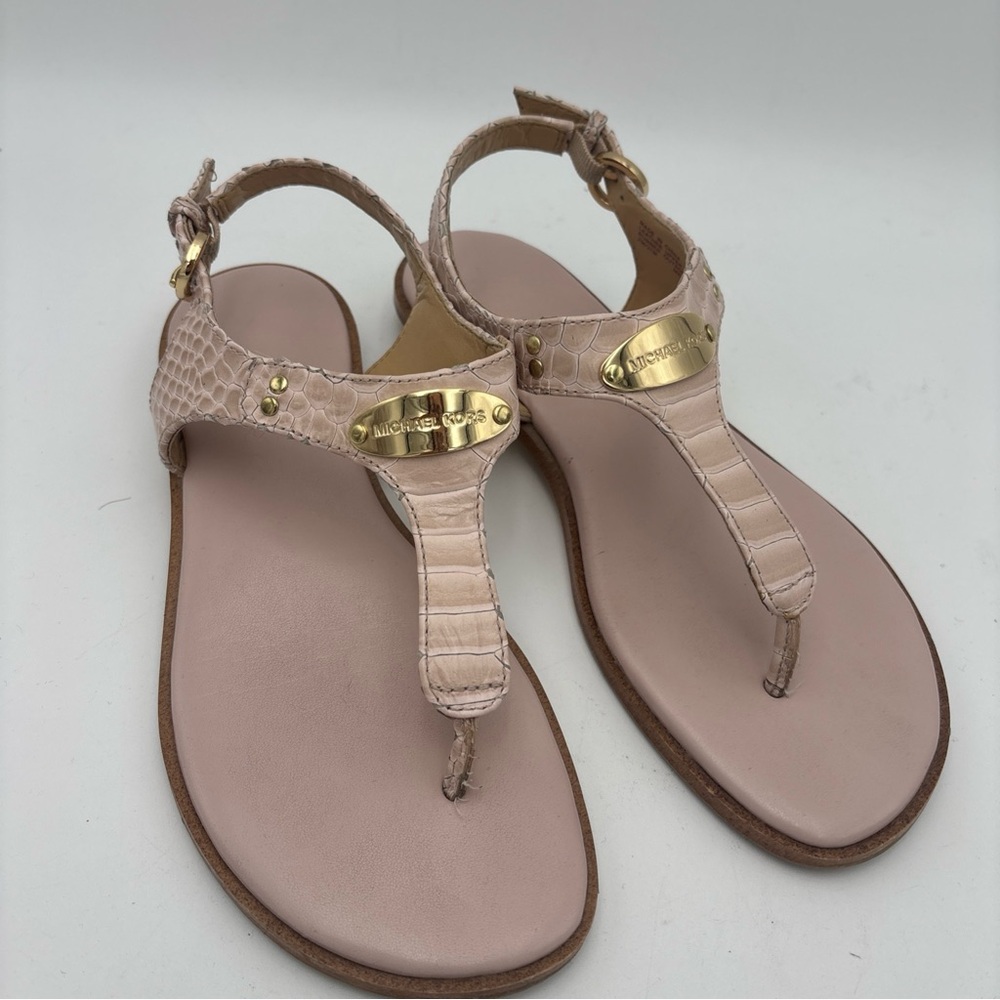 Michael Kors Blush Sandals with Gold Accents